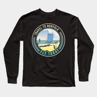 Travel to Norfolk Fly today logo Long Sleeve T-Shirt